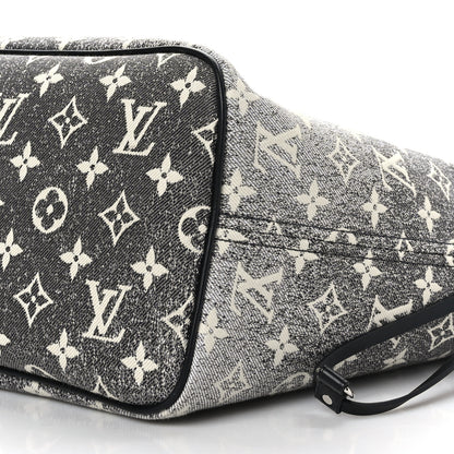 Louis Vuitton Denim Monogram Jacquard Neverfull MM Grey 9 of 9