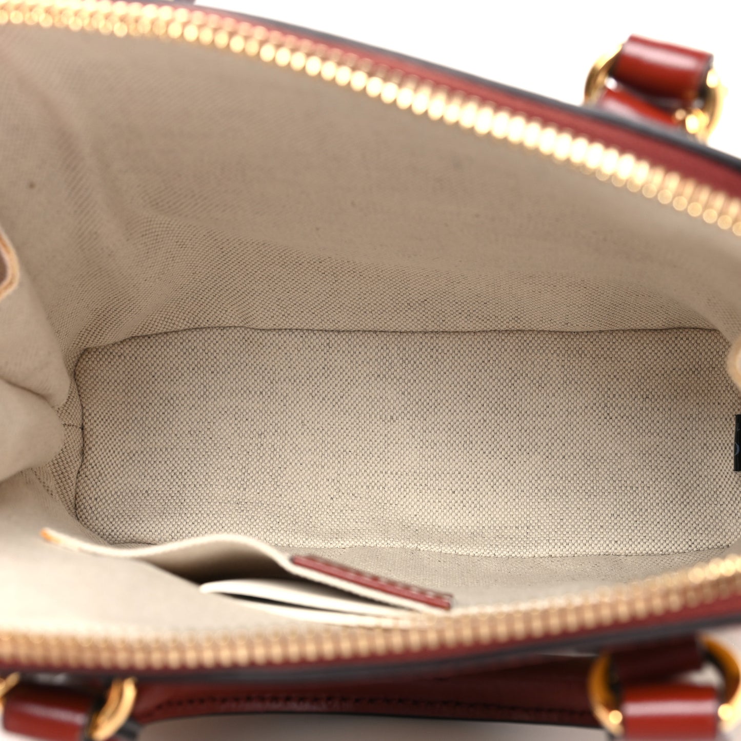 Textured Calfskin Mini Horsebit 1955 Top Handle Bag Beige Red