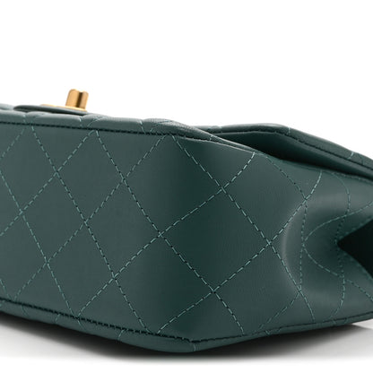 Chanel Lambskin Quilted Mini Top Handle Rectangular Flap Green 10 of 10