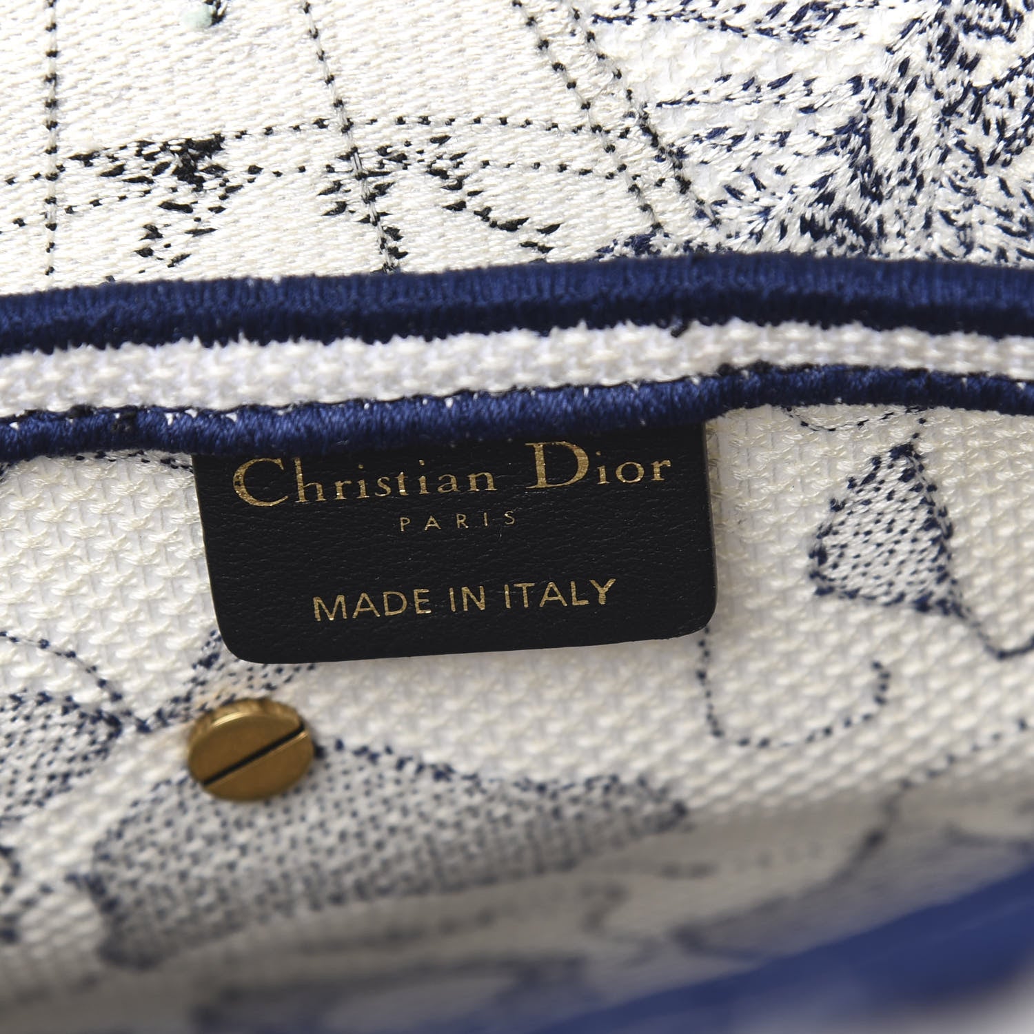 Christian Dior Canvas Embroidered Around the World Saddle Bag Blue 7 of 12