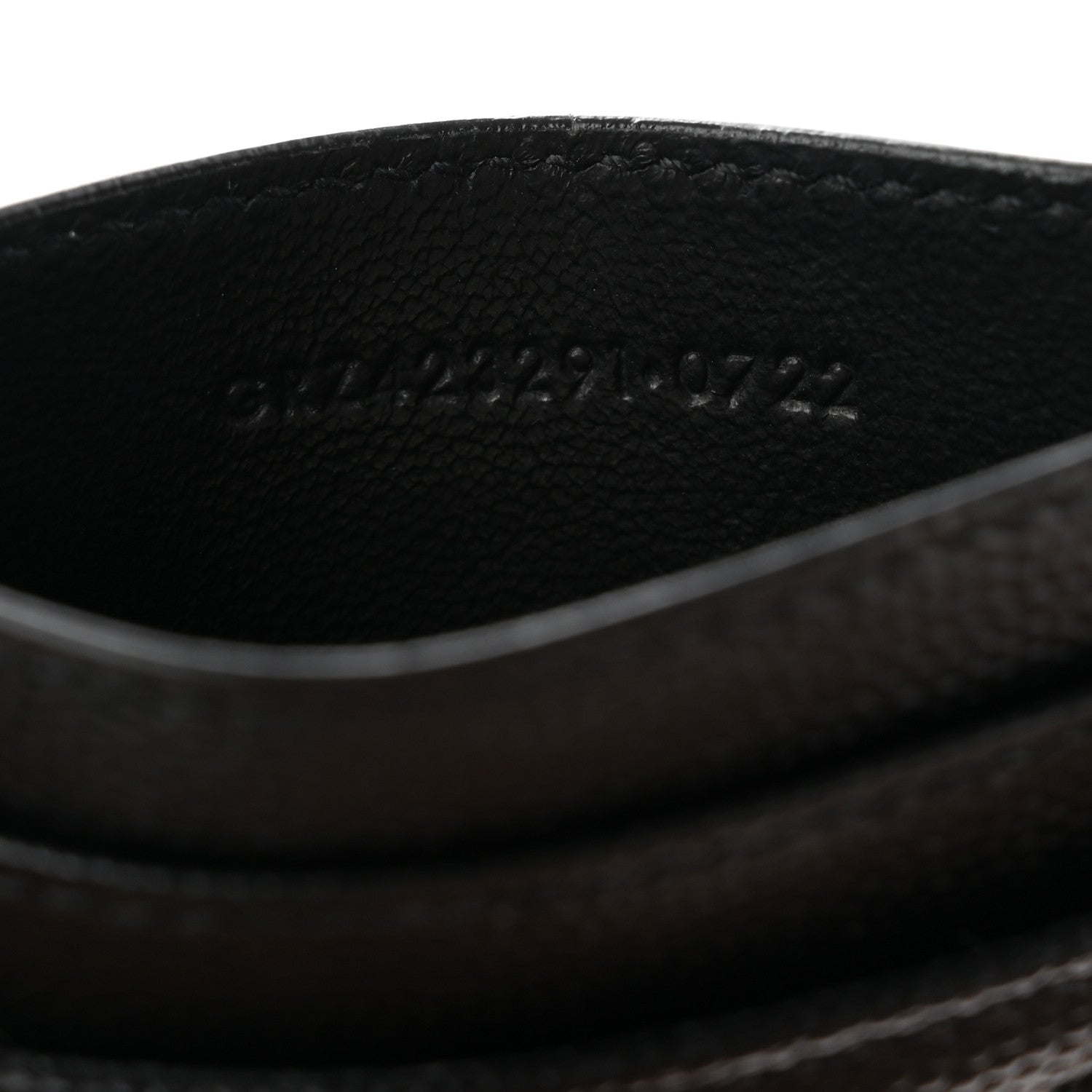 Saint Laurent Grain De Poudre Matelasse Chevron Monogram Credit Card Case Black 7 of 11