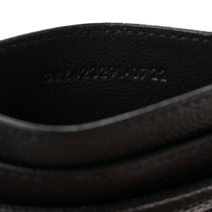 Saint Laurent Grain De Poudre Matelasse Chevron Monogram Credit Card Case Black 7 of 11
