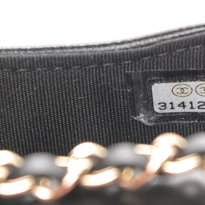 Chanel Lambskin Camellia Embossed Chain Belt Bag Black 8 of 12