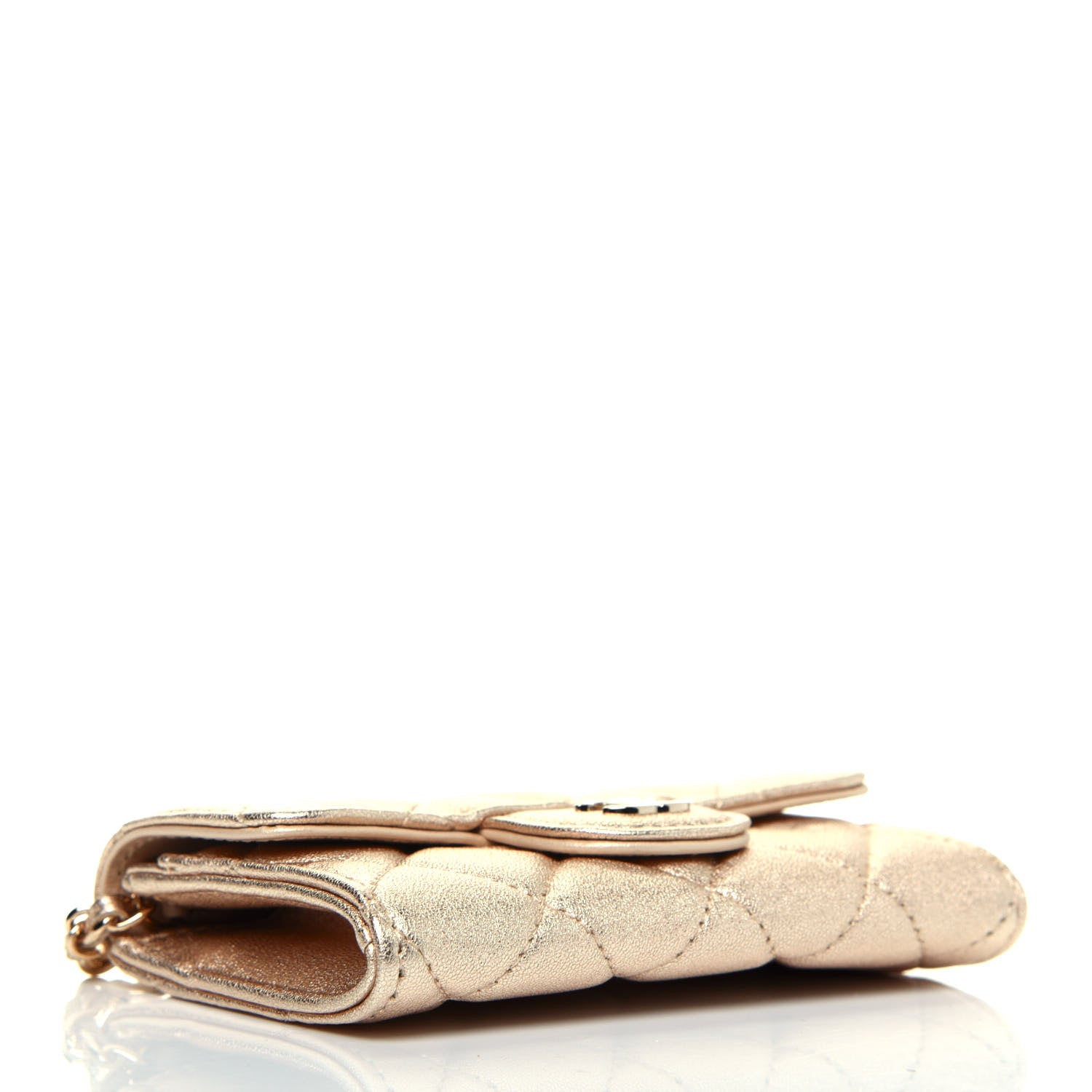 Chanel Metallic Lambskin Quilted Flap Chain Waist Bag Gold 4 of 15