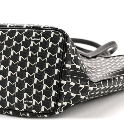 Moynat Calfskin Canvas M Tote PM Black White 11 of 12