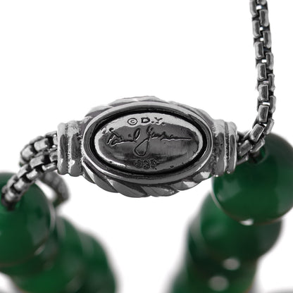 David Yurman Sterling Silver Green Onyx 8mm Spiritual Beads Bracelet 4 of 4