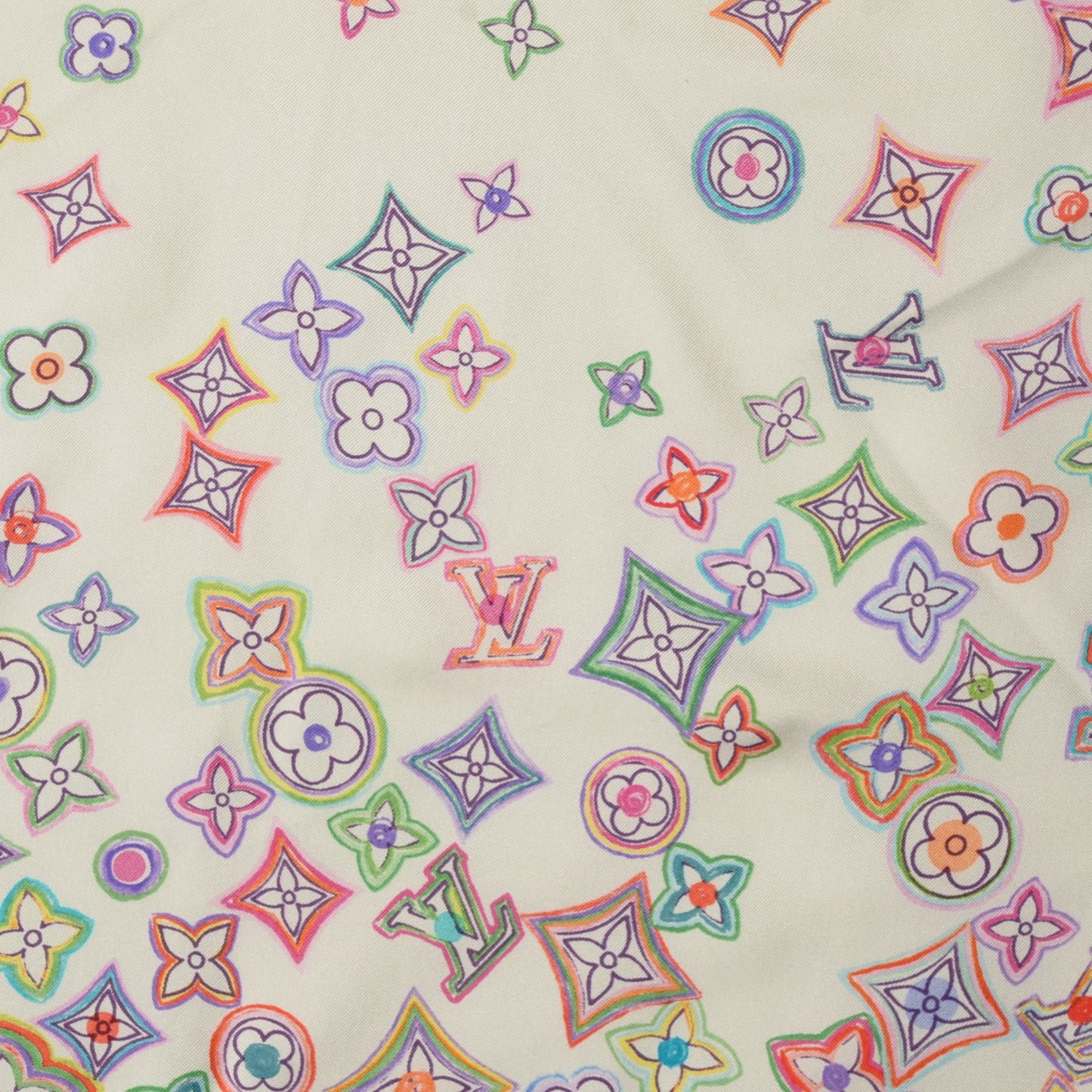 Silk Monogram Floral Square Scarf Multicolor