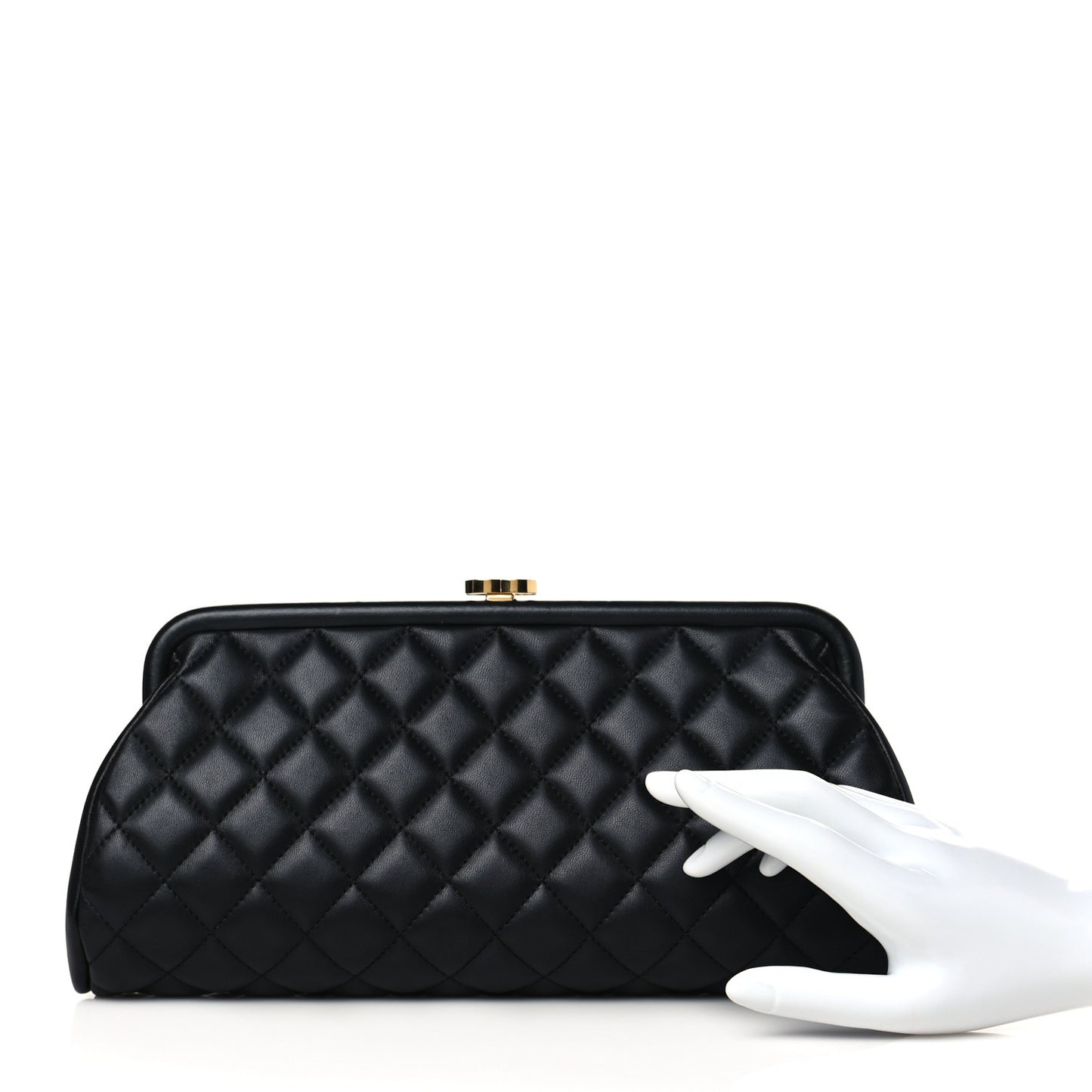 Lambskin Quilted Timeless Clutch Black