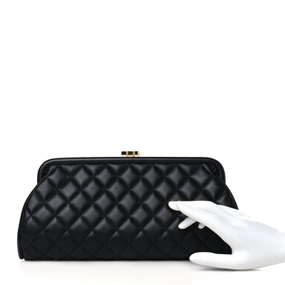 Chanel Lambskin Quilted Timeless Clutch Black 2 of 10
