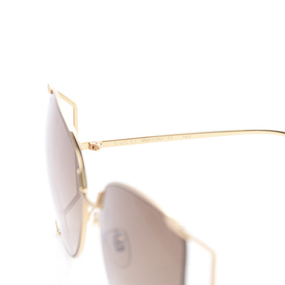 Gucci Oversized Round Sunglasses GG0252S Gold Brown 6 of 8