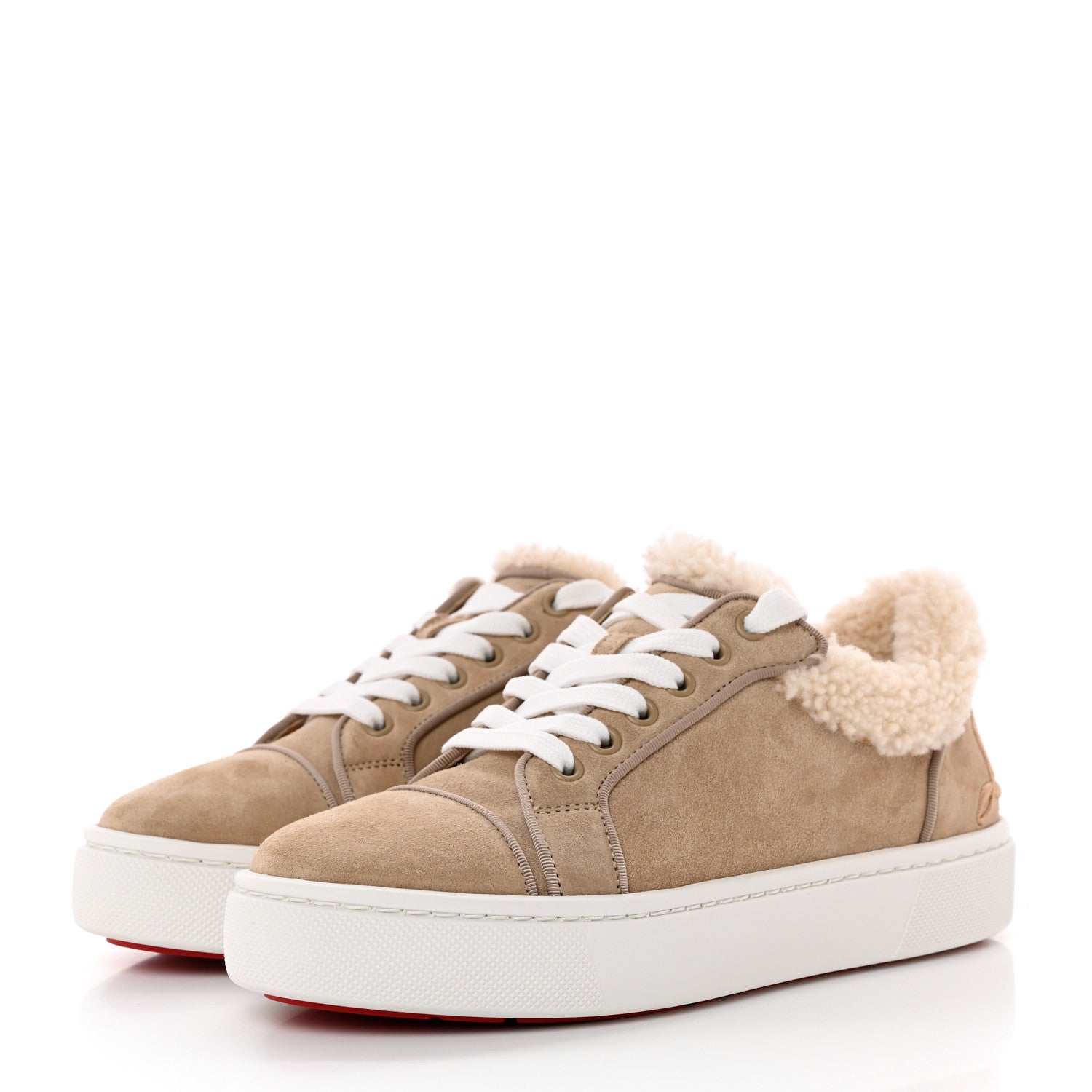 Christian Louboutin Suede Shearling Fun Vierissima Flat Sneakers 37 Atlas 37 3 of 11