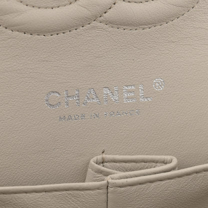 Chanel Lambskin Quilted Medium Double Flap Light Grey 6 of 13