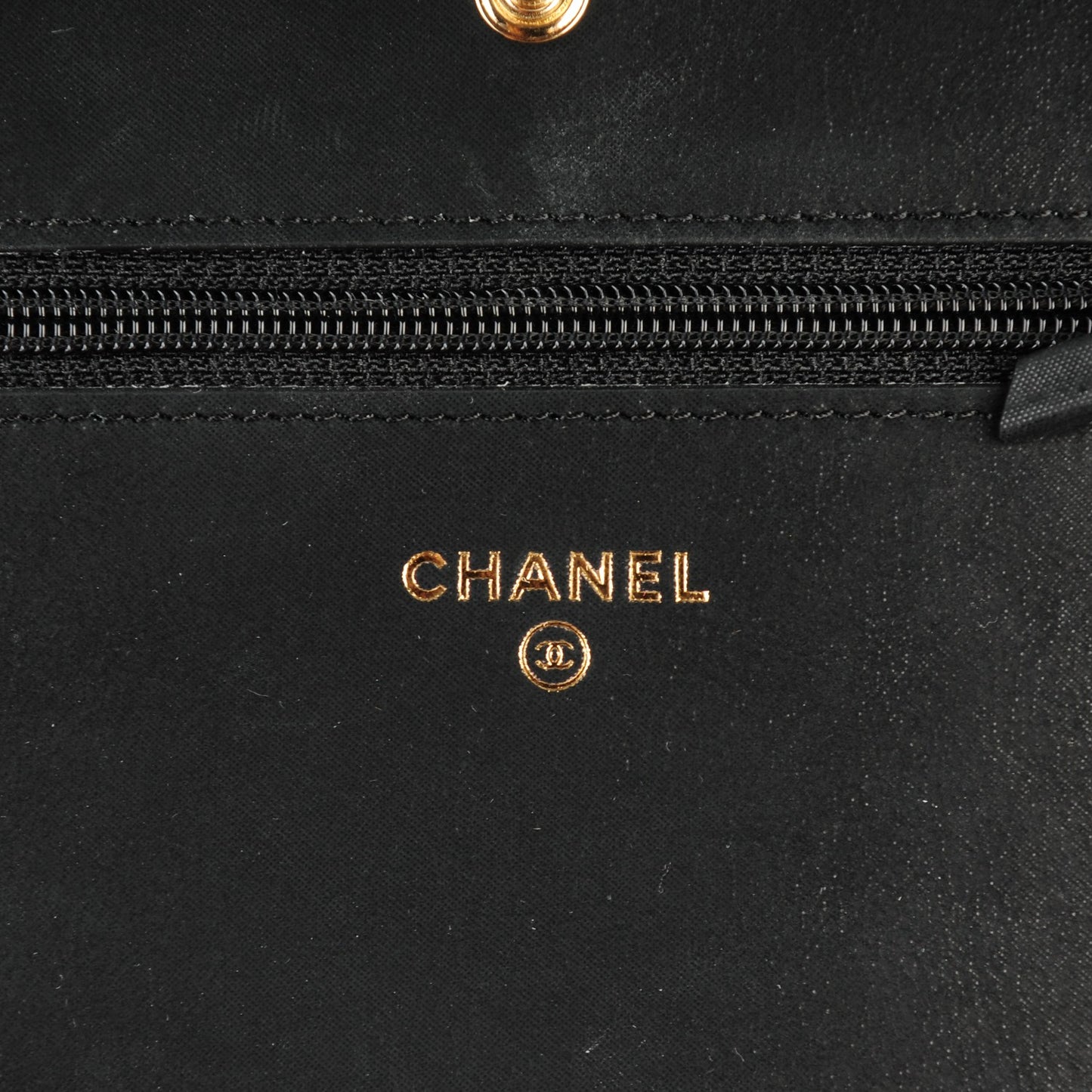 Python Iridescent Calfskin Wallet On Chain WOC Gold Black