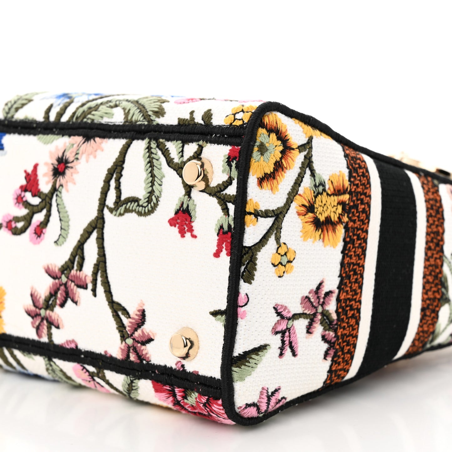 Canvas Embroidered Medium Lady D-Lite Ecru Multicolor