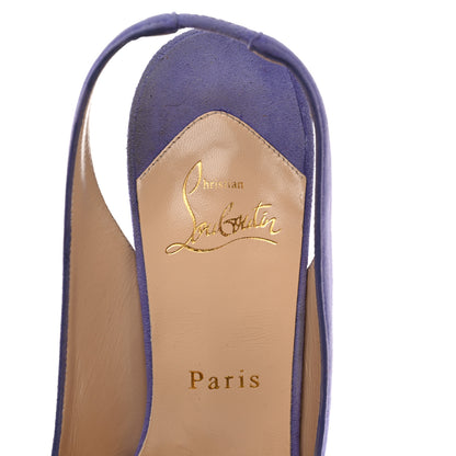 Christian Louboutin Suede Lady Sling 100 Pumps 38 Lavender 6 of 11