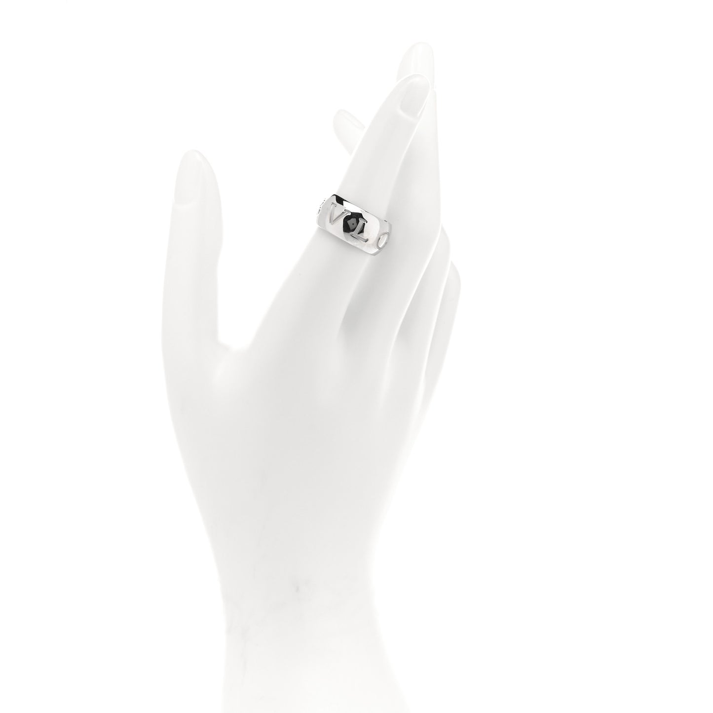 18K White Gold Monologo Band Ring 55 7.25