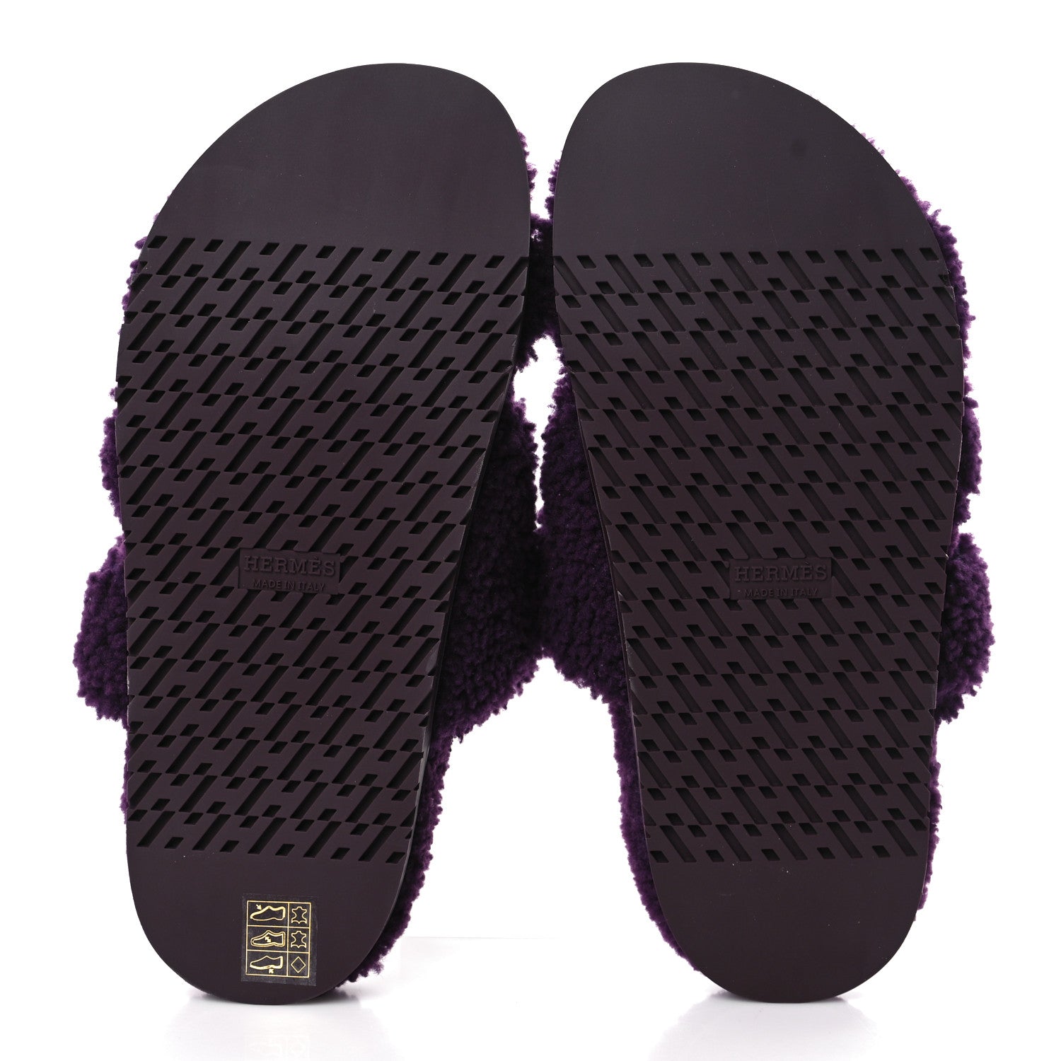Hermes Woolskin Womens Chypre Sandals 37 Violet Fonce 4 of 7