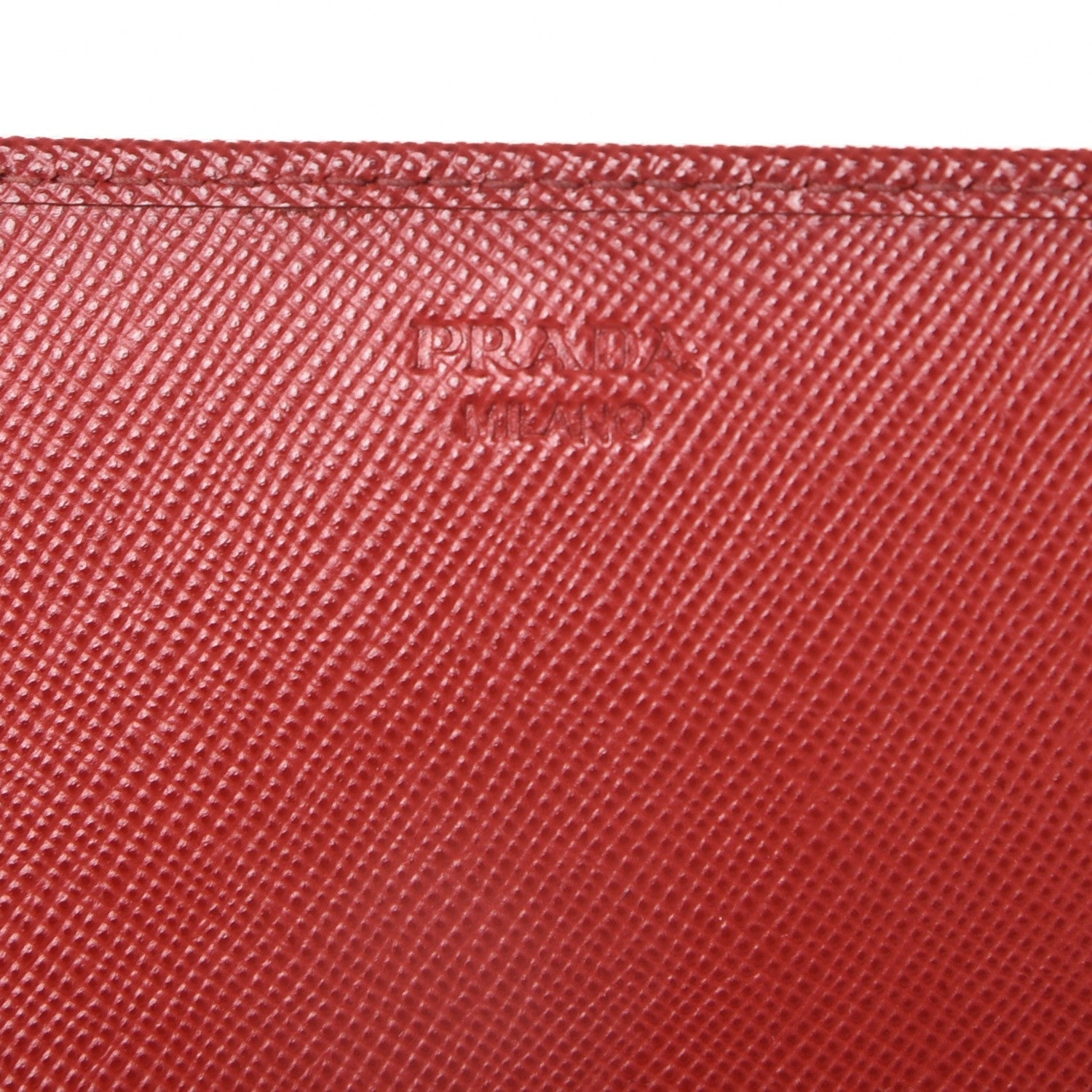 Prada Saffiano Metal Mini Crossbody Wallet Rosso 7 of 9