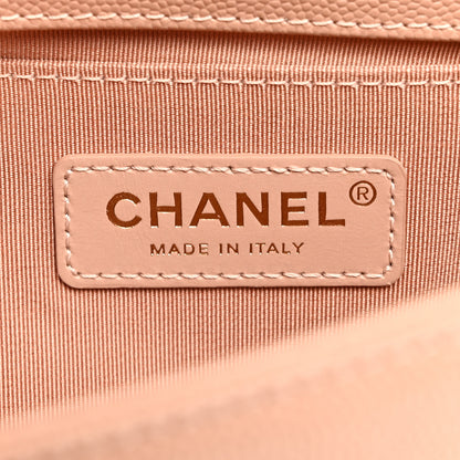 Chanel Caviar Chevron Quilted Medium Boy Flap Beige 6 of 10