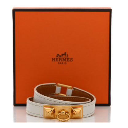 Hermes Epsom Rivale Double Tour Bracelet S White 8 of 8