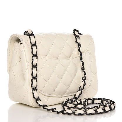 Chanel Crumpled Calfskin Quilted Mini Square Flap White 3 of 8