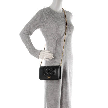 Chanel Sheepskin Quilted Mademoiselle Vintage Wallet On Chain WOC Black 2 of 9