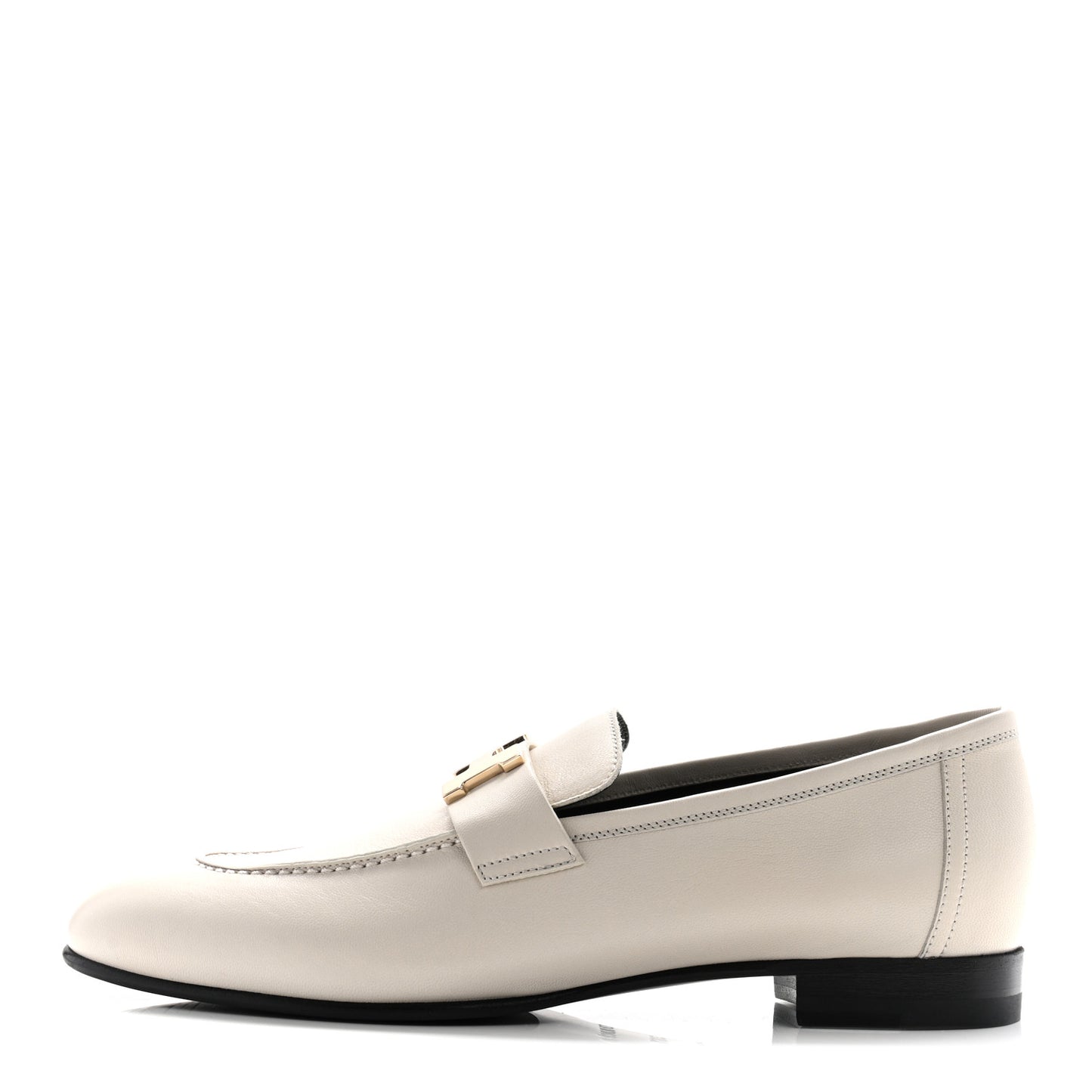 Goatskin Womens Paris Loafers 38.5 Beige Glaise