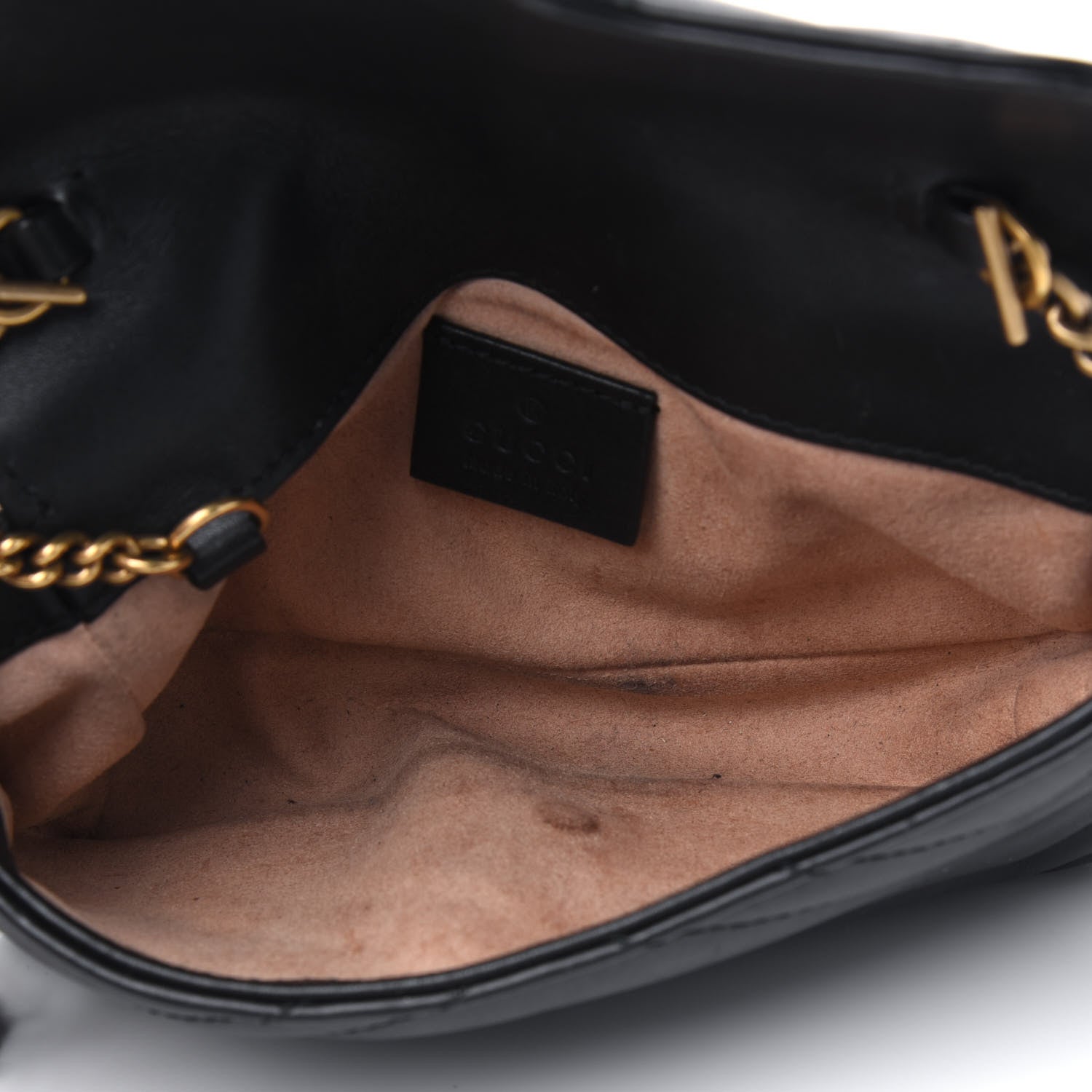 Gucci Calfskin Matelasse Super Mini GG Marmont Shoulder Bag Black 3 of 4