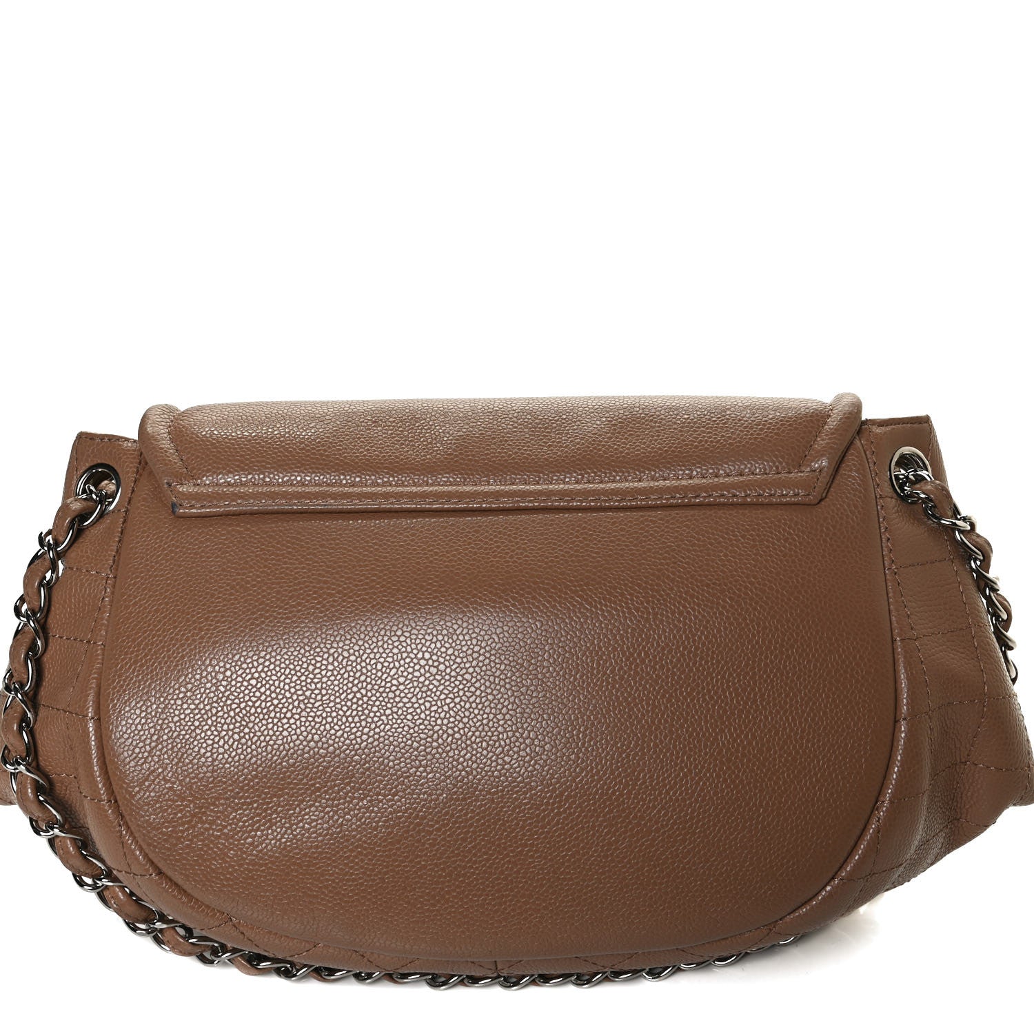Chanel Caviar Large Half Moon Flap Dark Beige 12 of 14