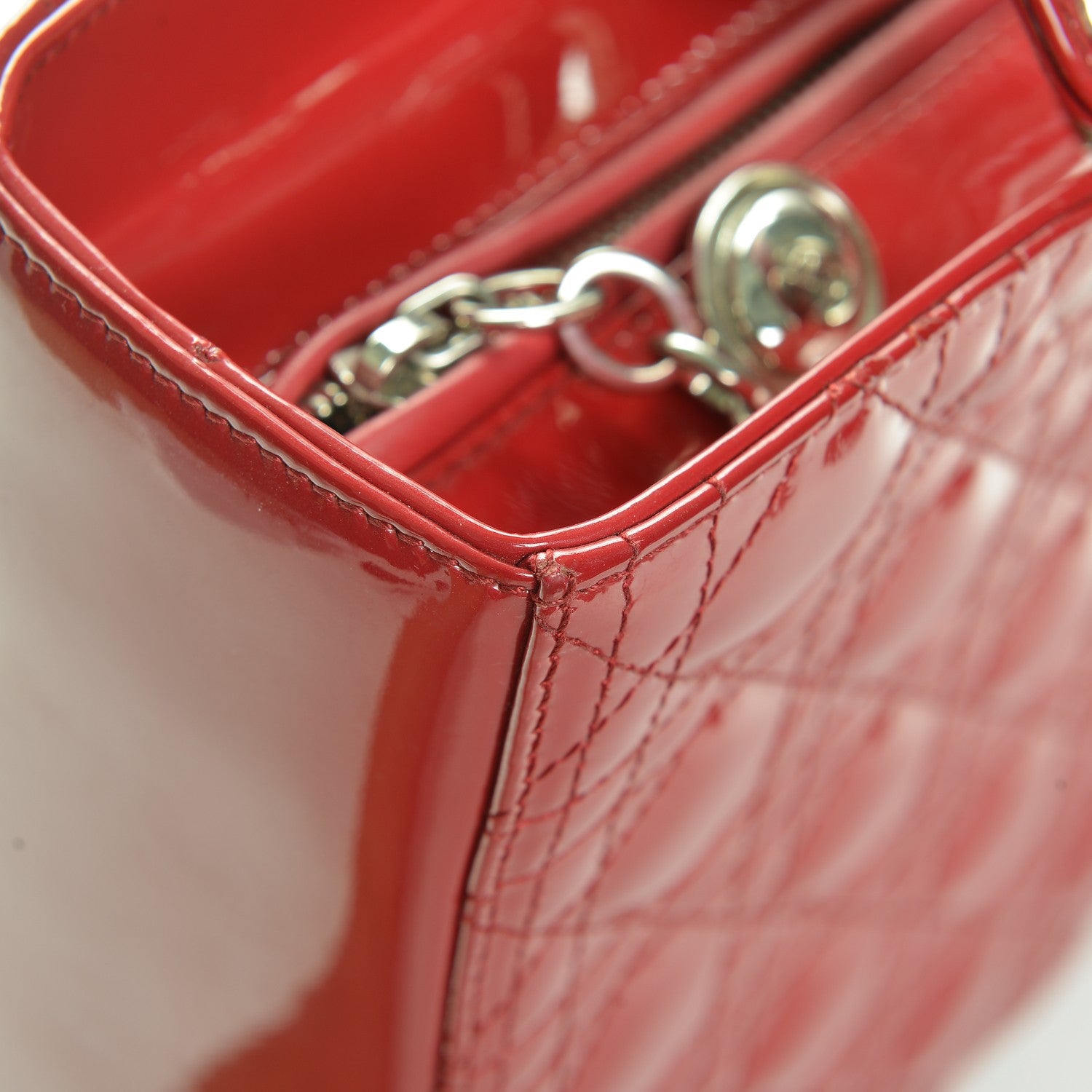 Christian Dior Patent Cannage Large Lady Dior Red 7 of 8