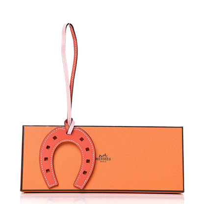 Hermes Swift Paddock Horseshoe Bag Charm Rose Sakura Vermillion 4 of 4