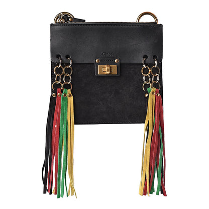 Chloe Calfskin Suede Small Jane Fringe Bag Black 1 of 10