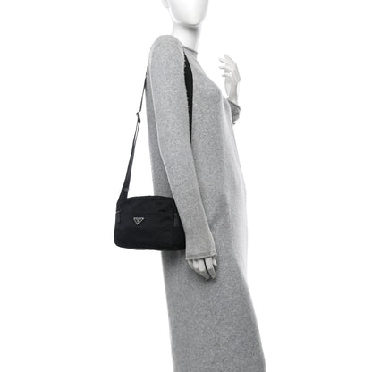 Prada Tessuto Nylon Triangle Shoulder Bag Black 2 of 10
