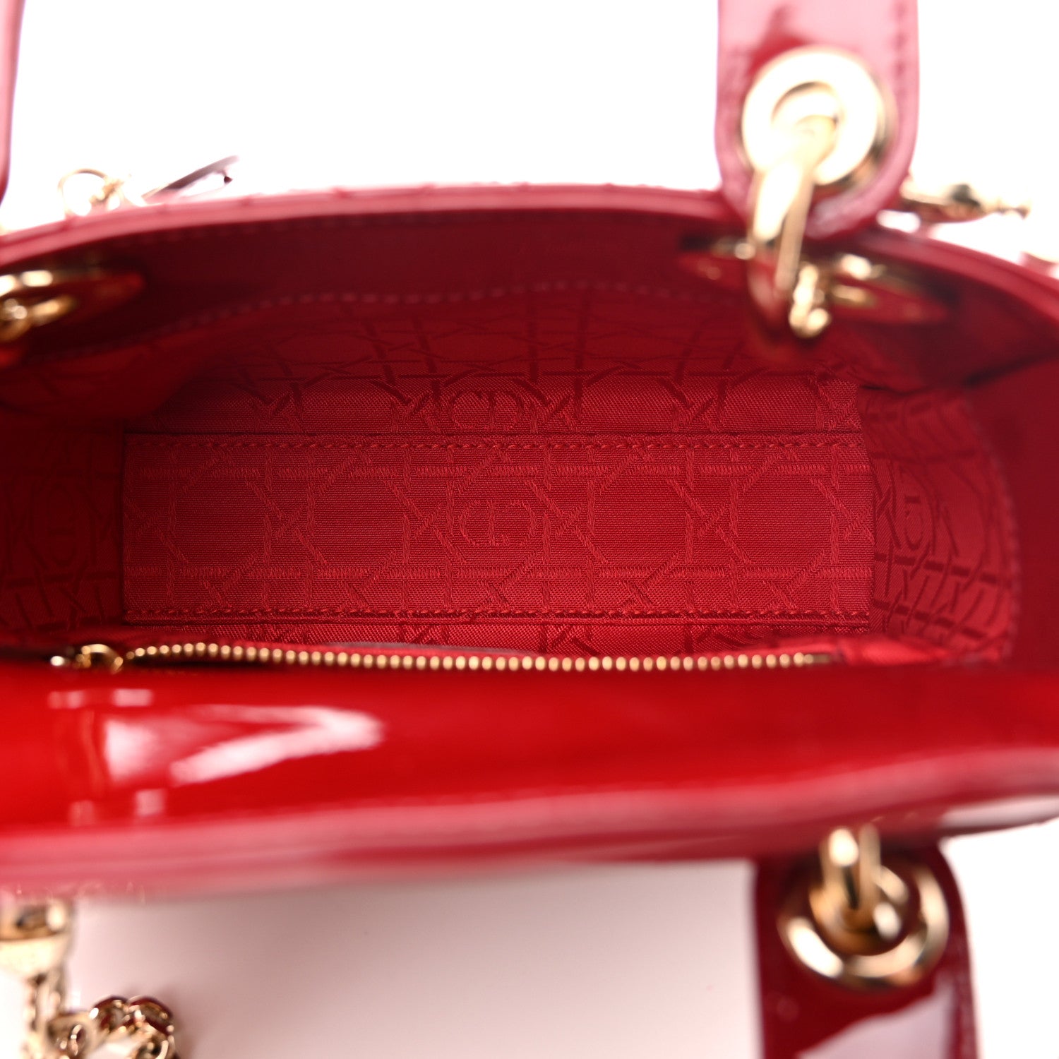 Christian Dior Patent Cannage Mini Lady Dior Red 5 of 10