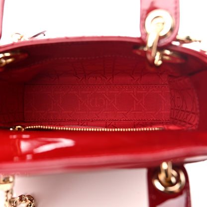 Christian Dior Patent Cannage Mini Lady Dior Red 5 of 10