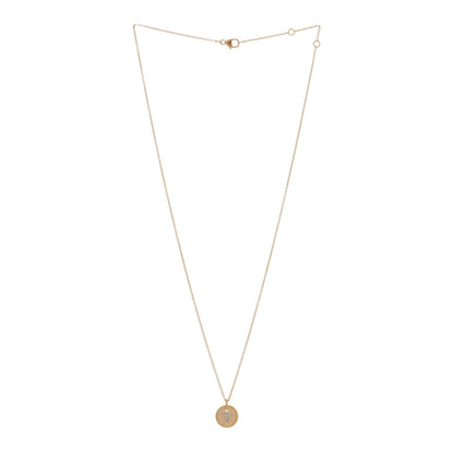 David Yurman 18K Yellow Gold Diamond Initial T Charm Necklace 3 of 5