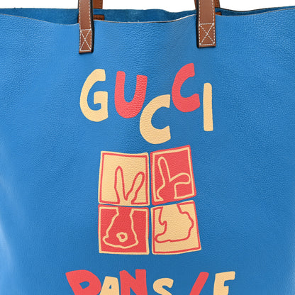 Gucci Calfskin Dans Le Vert Large Tote Blue 8 of 10