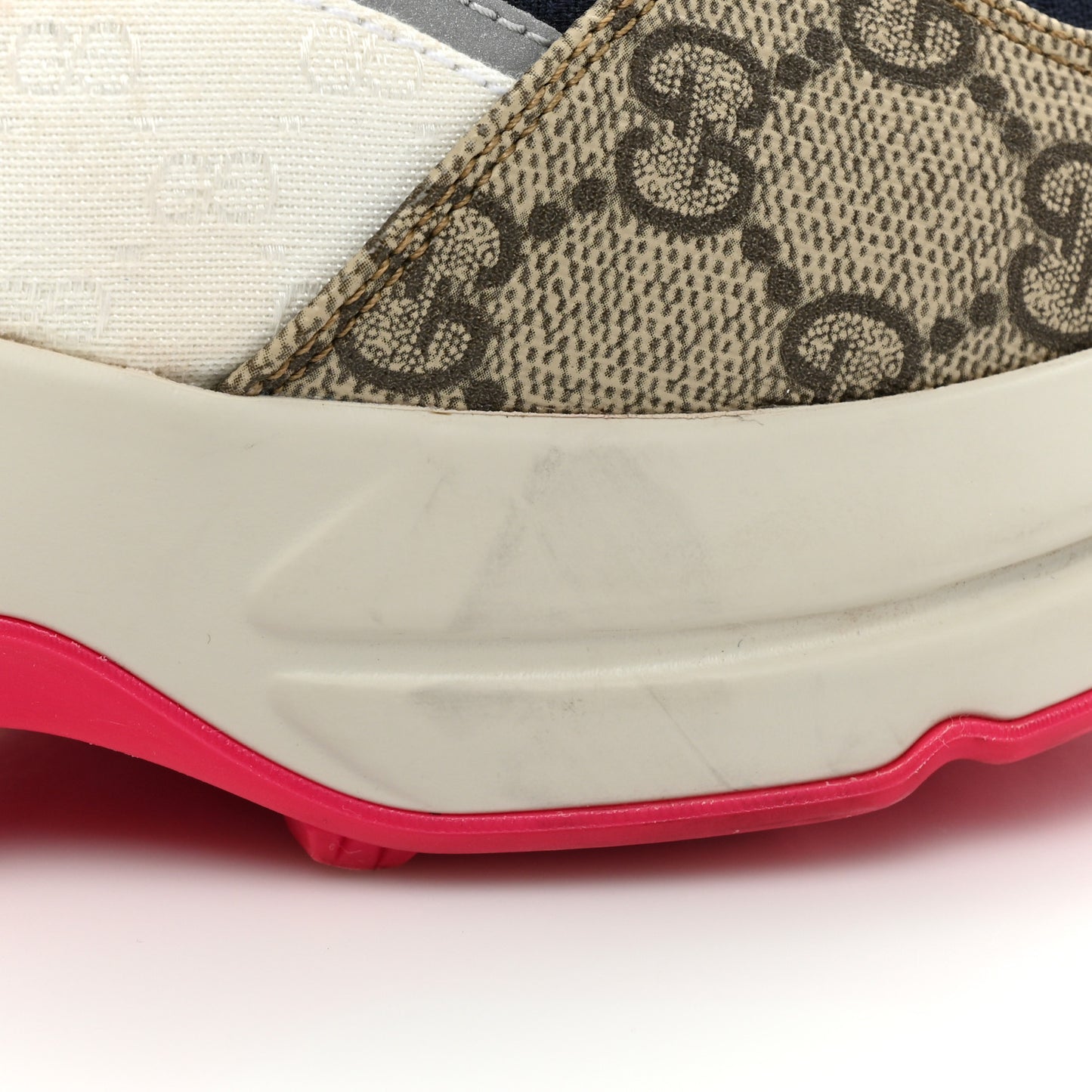 GG Supreme Monogram Mix Monogram Womens Rhyton Sneakers 39.5 London Blue Beige Pale Pink
