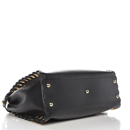 Fendi Vitello Seta Elaphe Nappa Grommet Medium Peekaboo Iconic Satchel Black Multicolor 4 of 7