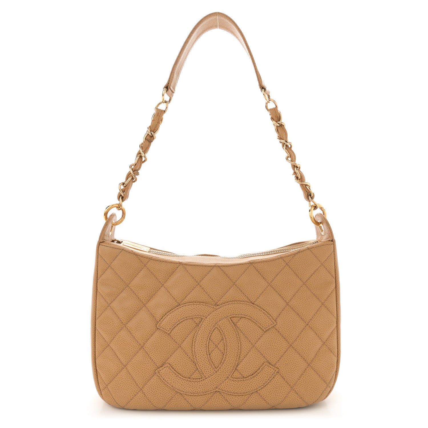 Chanel Caviar Quilted Timeless CC Shoulder Bag Beige 1 of 14