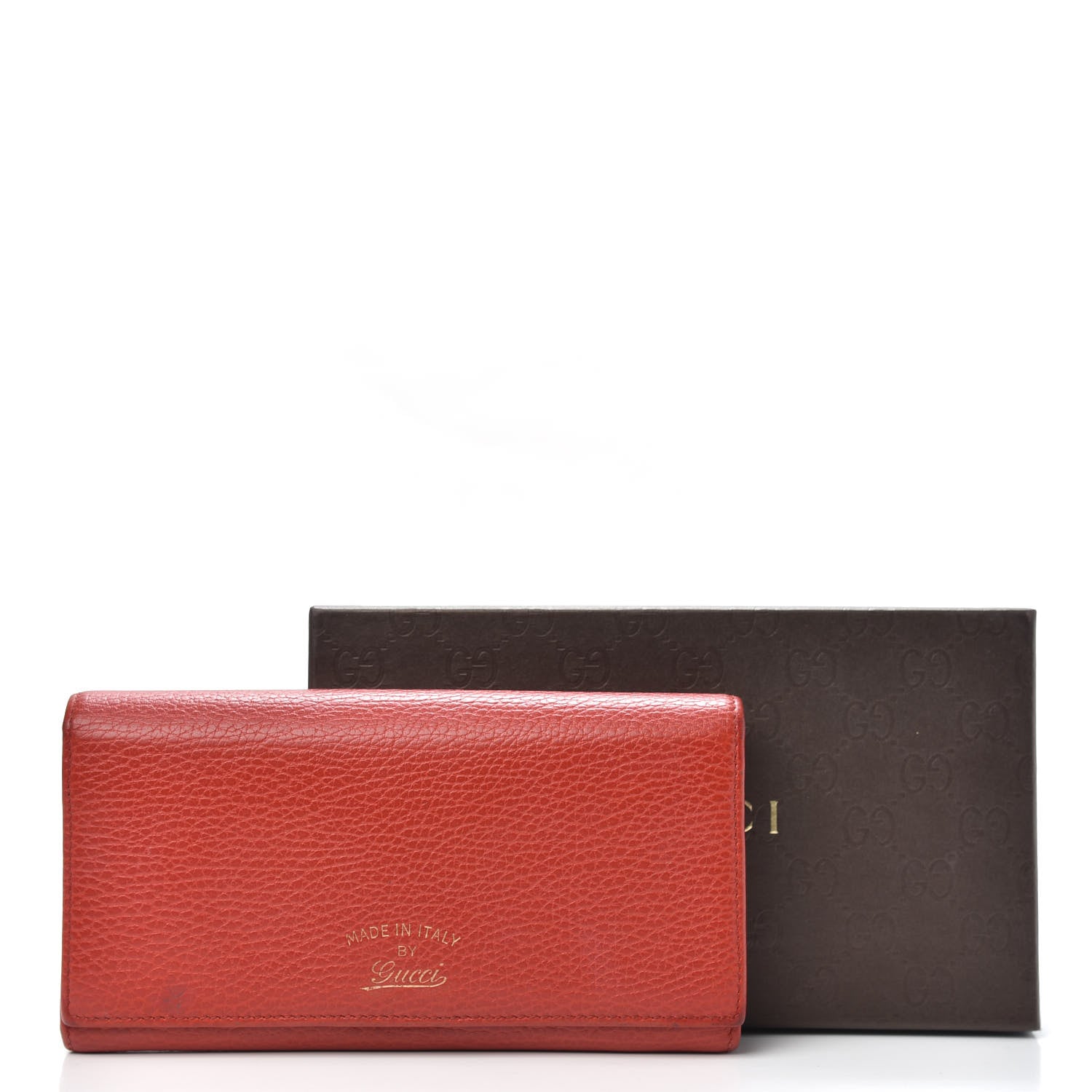 Gucci Pebbled Calfskin Continental Wallet Red 13 of 13