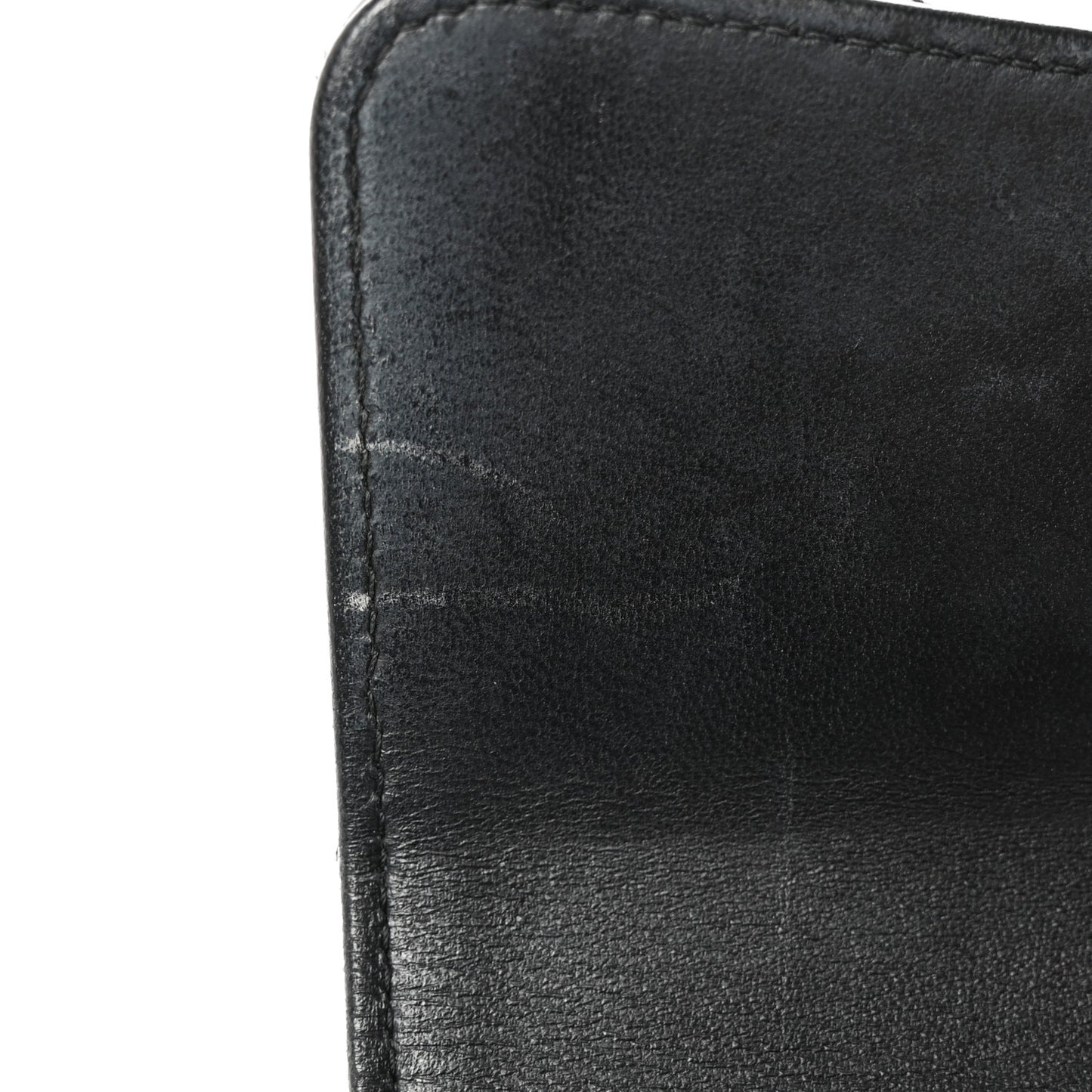 Lambskin Quilted Large Flap Gusset Wallet Black
