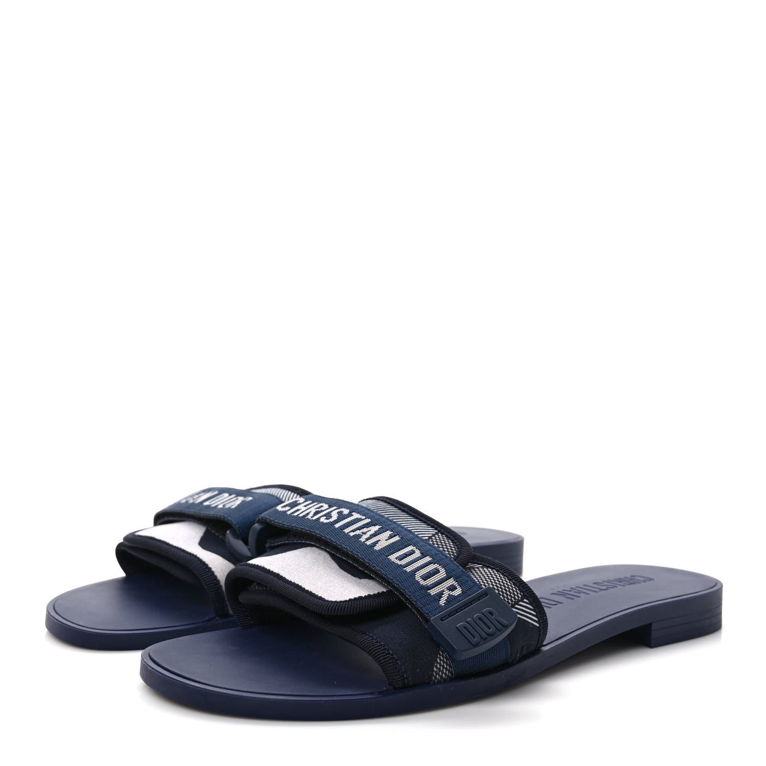 Christian Dior Technical Stretch Fabric Camouflage Dio(r)evolution Slide Sandals 39 Deep Blue 3 of 8