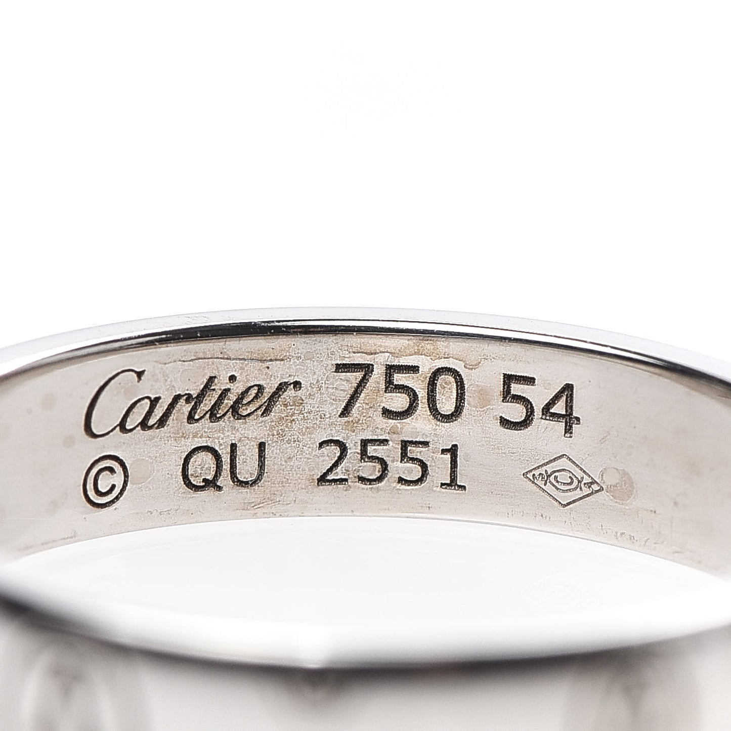 18K White Gold 4mm Happy Birthday Band Ring 54 7