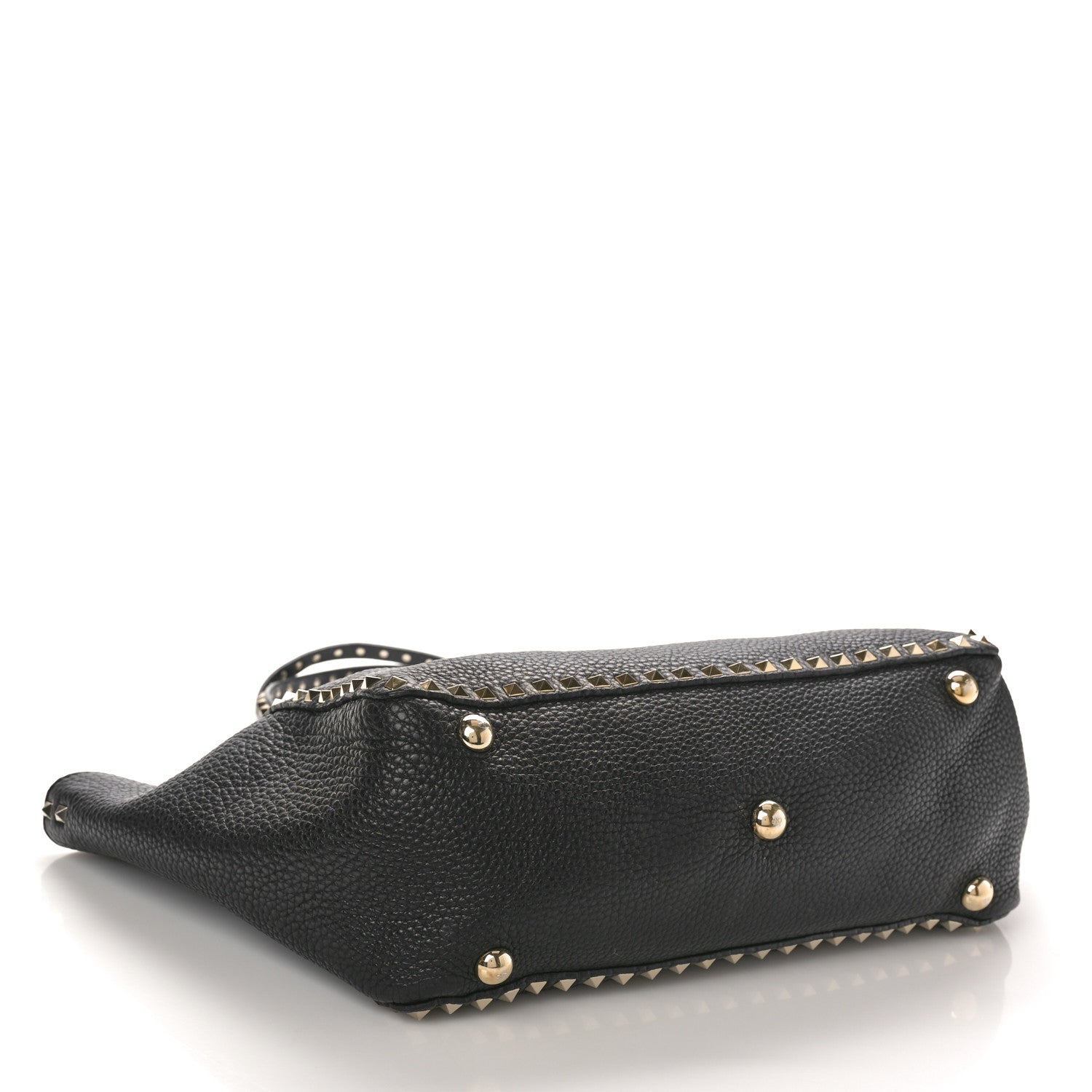 Valentino Garavani Pebbled Calfskin Medium Rockstud Tote Black 4 of 15