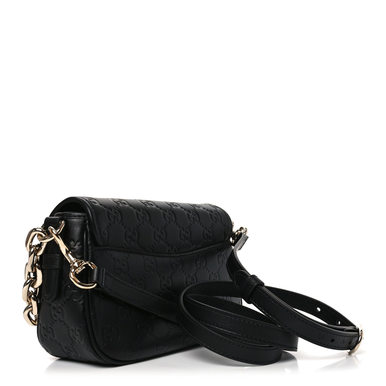 Gucci GG Calfskin Embossed Emblem Arabella Bag Black 3 of 10