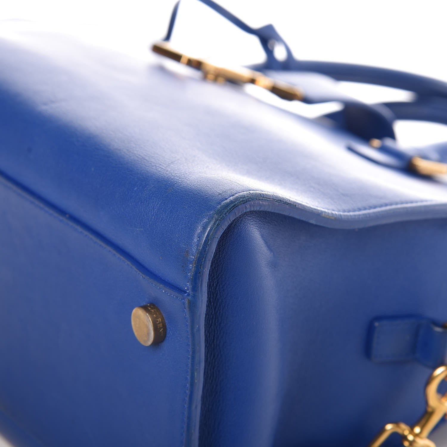 Saint Laurent Calfskin Small Monogram Cabas Blue Majorelle 10 of 12