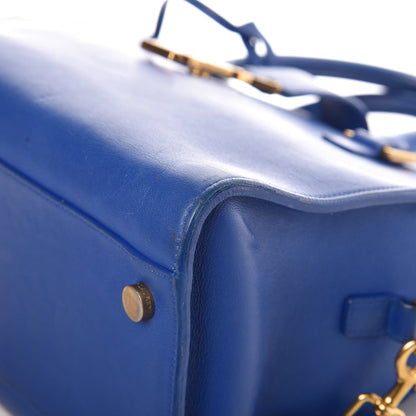 Saint Laurent Calfskin Small Monogram Cabas Blue Majorelle 10 of 12