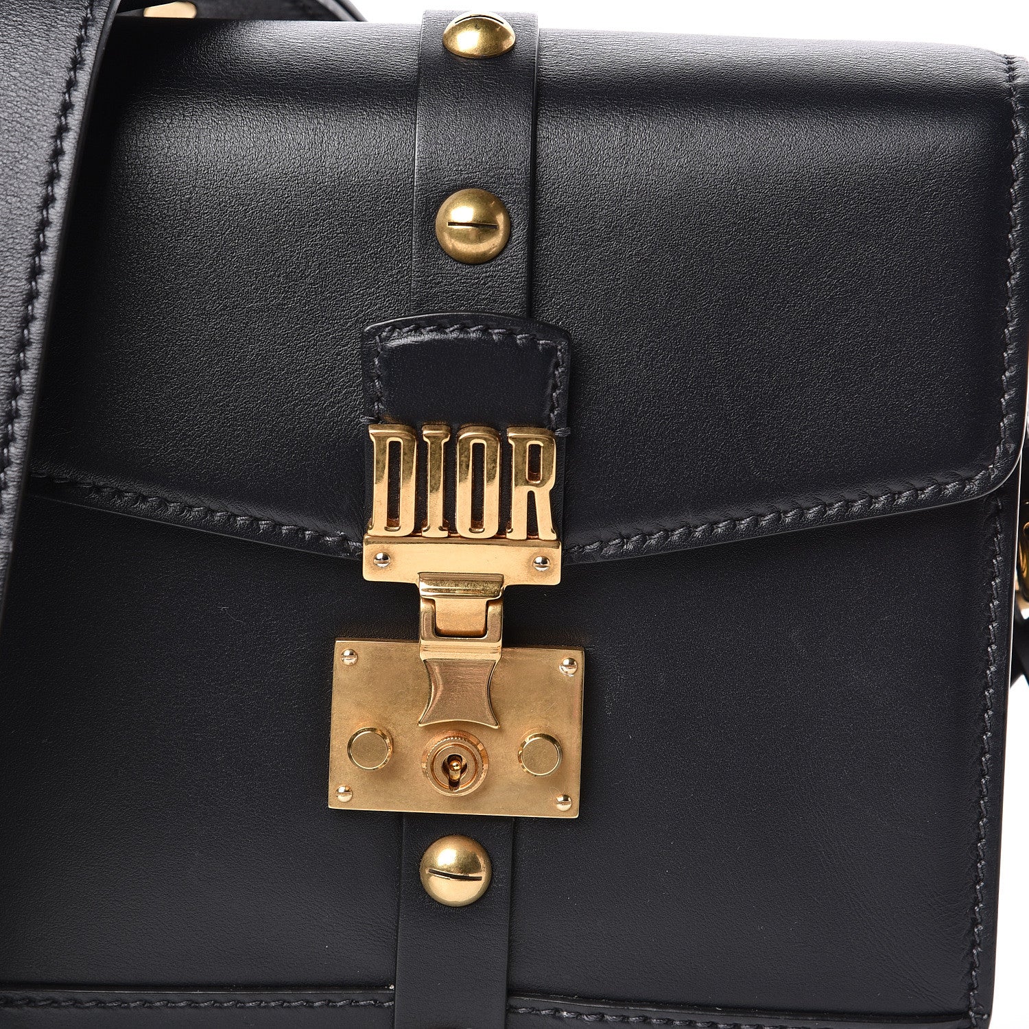 Christian Dior Calfskin Studded Square Dioraddict Flap Black 10 of 10