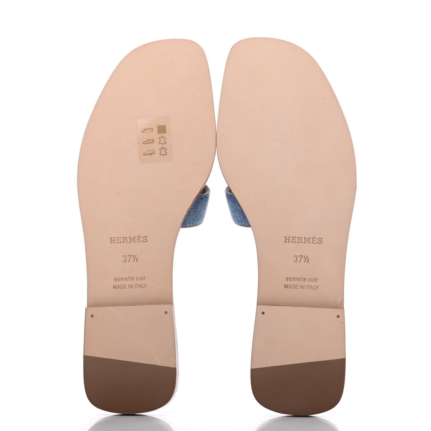 Denim Canvas Oran Sandals 37.5 Bleu Clair